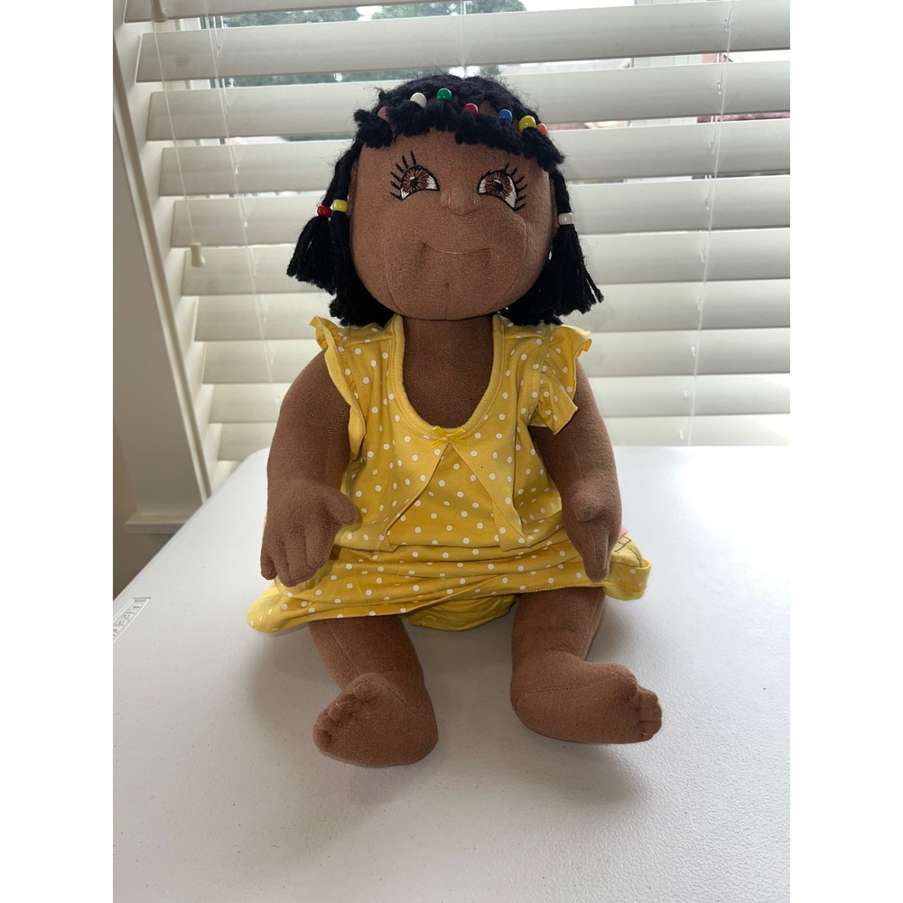 Vintage 1984 Handmade African American Sculptured Soft Posable Soft Body Doll